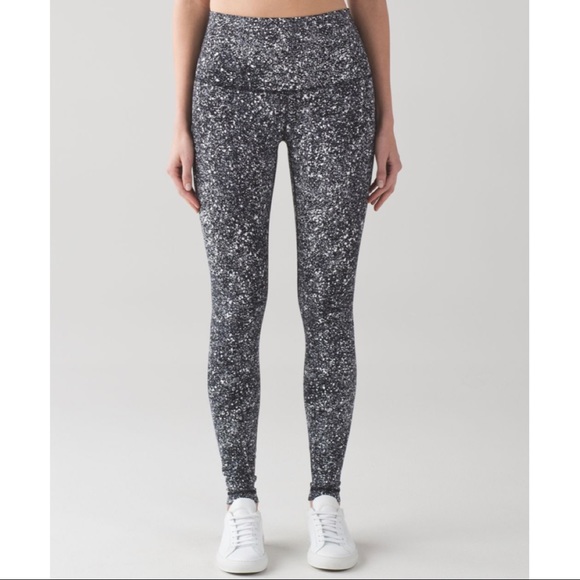 lululemon athletica | Pants u0026 Jumpsuits | Lululemon Wunder Under Leggings  Hirise White Black Gray Splatter | Poshmark